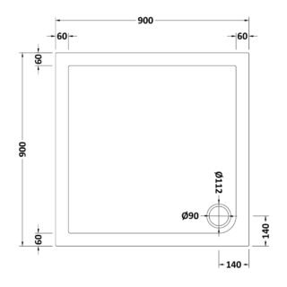 Hudson Reed Slip Resistant Square Shower Tray - European White - Image 4