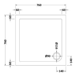 Hudson Reed Square Shower Tray - White - Image 3