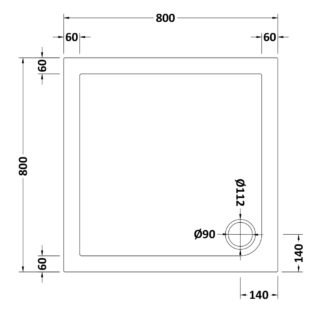 Hudson Reed Square Shower Tray - White - Image 4