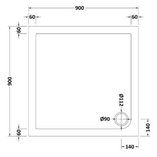 Hudson Reed Square Shower Tray - White - Image 5