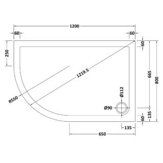 Hudson Reed Offset Quadrant Shower Tray - White - Image 10