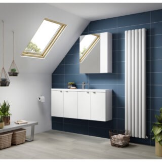 Hudson Reed Fusion 2 Door 75-25 Non Illuminated Mirror Cabinet - 715mm x 600mm - Image 2