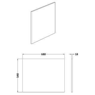 Hudson Reed Fusion Shower Bath End Panel - 700mm Wide - Image 3