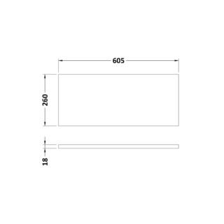 Hudson Reed WC Unit Worktop - 605mm x 260mm - Pebble Grey - Image 2