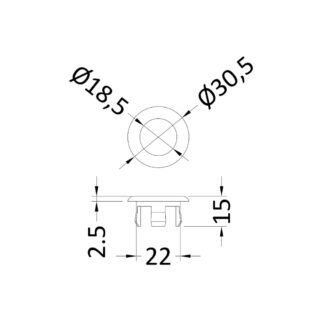 Hudson Reed Overflow Cover - Image 2