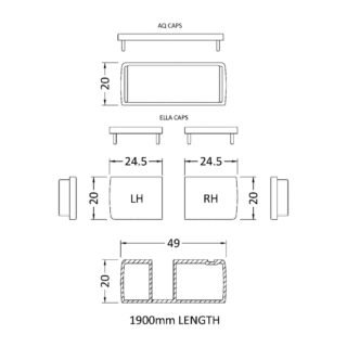 Hudson Reed Profile Extension Kit - 1900mm High - Image 2