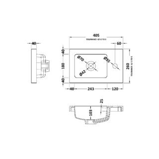 Hudson Reed Compact Vanity Basin - 1 TH - White - Image 2