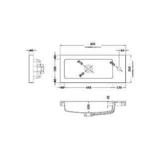 Hudson Reed Compact Vanity Basin - 1 TH - White - Image 4