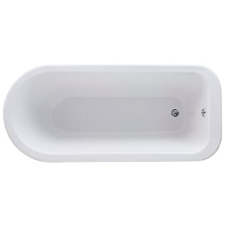 Hudson Reed Barnsbury Freestanding Bath With Leg - 1690mm x 750mm - No TH - White - Image 3