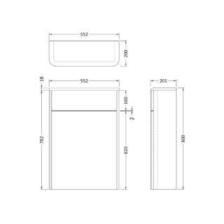 Hudson Reed Sarenna Back To Wall WC Unit - 550mm Wide - Image 2