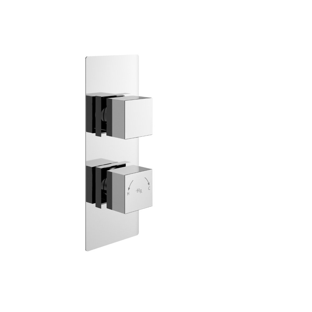Hudson Reed Square 1 Outlet And 2 Handle Concealed Shower Valve - Chrome