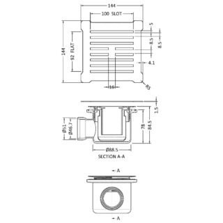 Hudson Reed Square Shower Tray Waste - Image 5