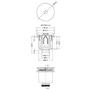 Hudson Reed Straight Shower Tray Waste - Image 2