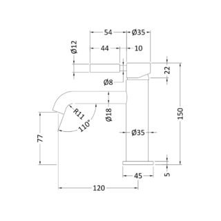 Hudson Reed Tec Lever Mono Basin Mixer Tap - Image 2