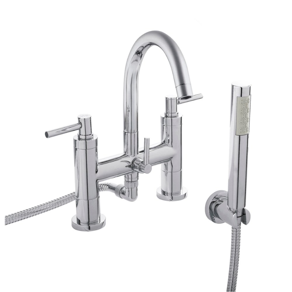 Hudson Reed Tec Lever Deck Mounted Bath Shower Mixer Tap - Chrome