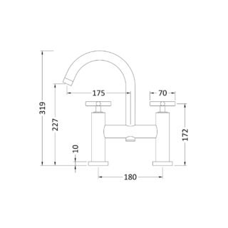 Hudson Reed Tec Crosshead Deck Mounted Bath Filler Tap - Image 2