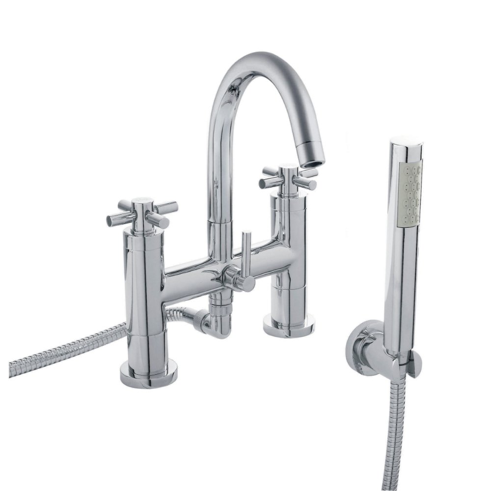 Hudson Reed Tec Crosshead Deck Mounted Bath Shower Mixer Tap - Chrome