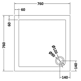 Hudson Reed Square Shower Tray - Grey Slate - Image 3