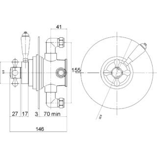 Hudson Reed Topaz Dual 1 Outlet Thermostatic Concealed Shower Valve - Chrome - Image 2