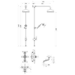 Hudson Reed Topaz Thermostatic Concealed Shower Valve With Rigid Riser - Chrome - Image 2