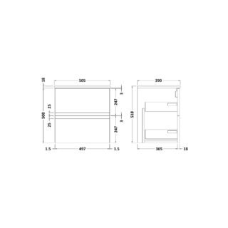 Hudson Reed Urban 2 Drawer Wall Hung Vanity Unit And Worktop - Image 2