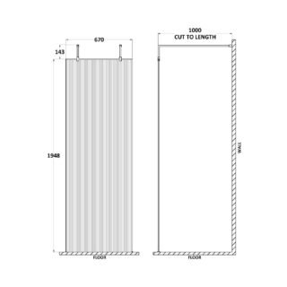 Hudson Reed Fluted Wetroom Scren With Arms And Feet - Image 2