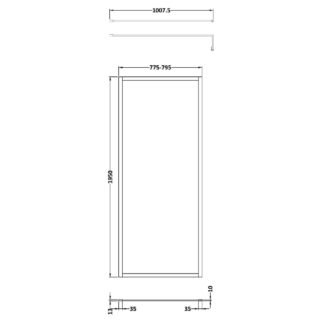 Hudson Reed Full Outer Frame Wetroom Screen - Image 10