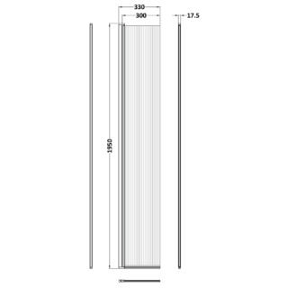 Hudson Reed Fluted Hinged Flipper Wetroom Screen - 8mm Glass - Image 2