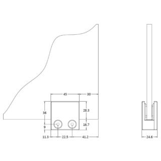 Hudson Reed Wetroom Foot and Wall Bracket - Matt Black - Image 3