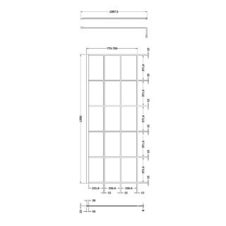 Hudson Reed Framed Wetroom Screen - 8mm Glass - Matt Black - Image 7