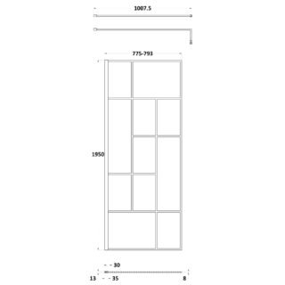 Hudson Reed Abstract Frame Wetroom Screen - 8mm Glass - Matt Black - Image 12