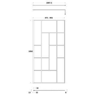 Hudson Reed Abstract Frame Wetroom Screen - 8mm Glass - Matt Black - Image 14