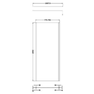 Hudson Reed Outer Framed Wetroom Screen - Image 3