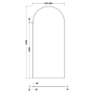 Hudson Reed Arched Wetroom Screen - Matt Black - Image 4