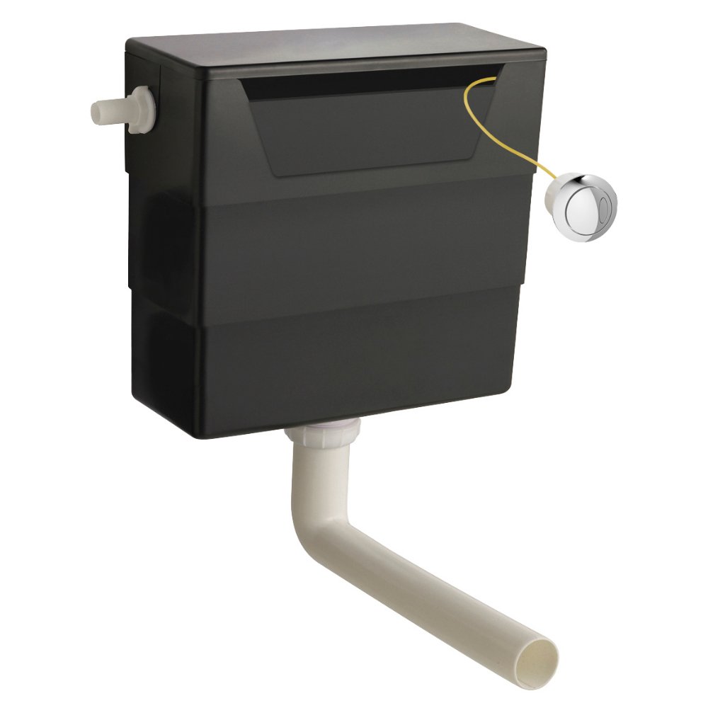 Hudson Reed Front And Top Access Concealed Cistern With Chrome Button - Chrome