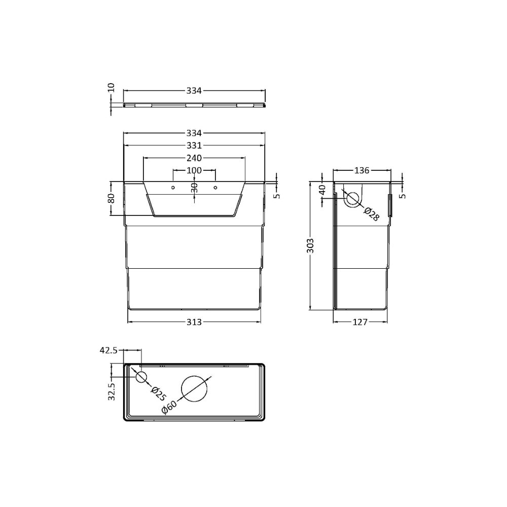 Hudson Reed Front And Top Access Concealed Cistern With Chrome Button - Chrome - Image 2