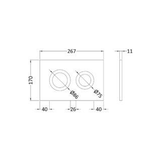 Hudson Reed Round Dual Push Button Flush Plate - Image 2