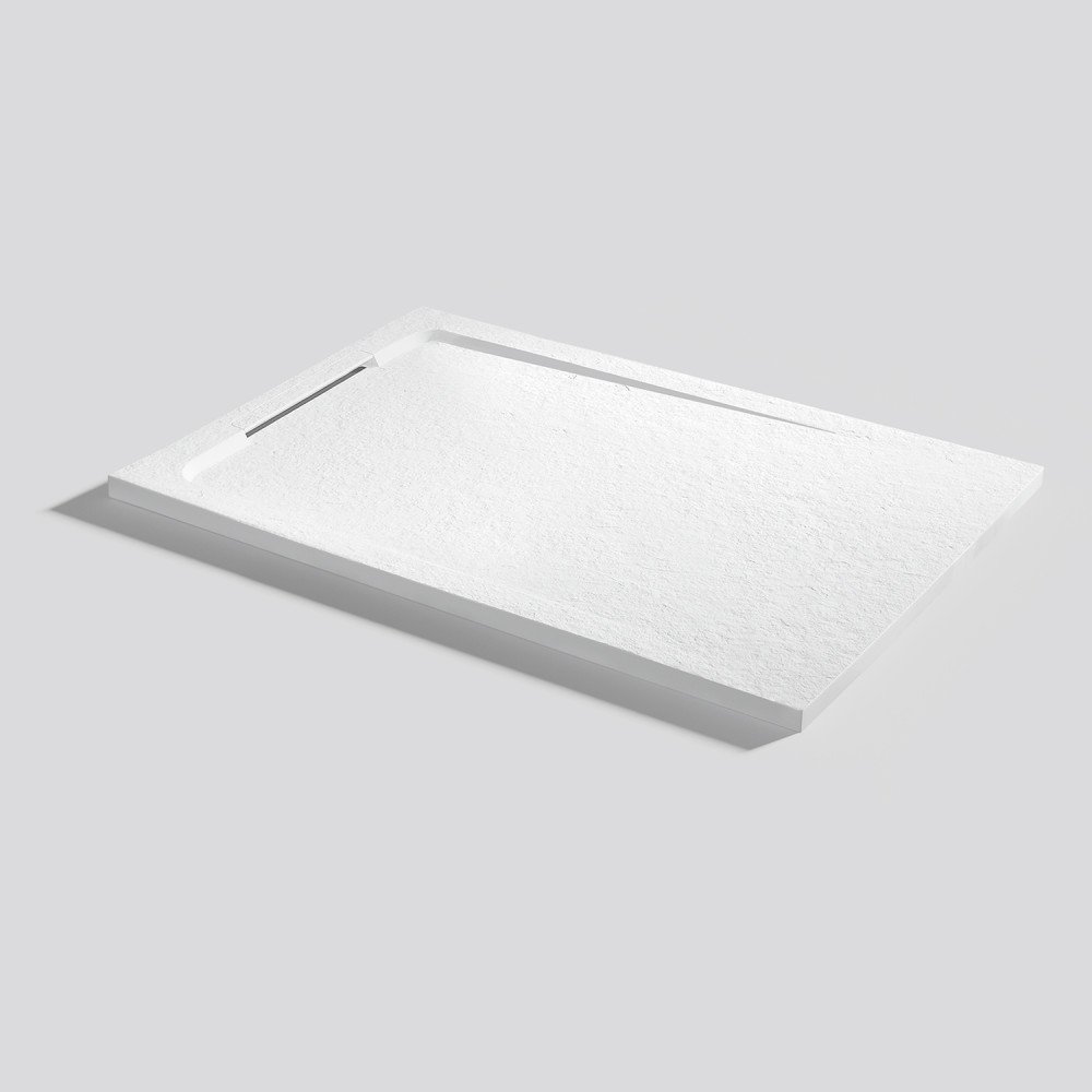 Acquabella Halo Slate Rectangular Shower Tray - Blanco