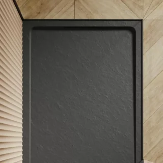 Acquabella Halo Slate Rectangular Shower Tray - Cemento - Image 9