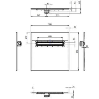 Impey Aqua Dec Linear 2 Square Wetroom Former Tray only - Image 4