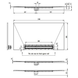 Impey Aqua Dec Linear 3 Rectangular Wetroom Former Tray With Horizontal Outlet Gravity Waste - Image 11