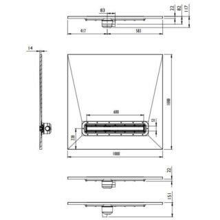 Impey Aqua Dec Linear 4 Square Wetroom Former Tray only - Image 5