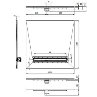 Impey Aqua Dec Linear 4 Square Wetroom Former Tray only - Image 6