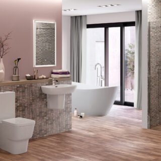 Aarna 600x400mm 1TH Basin & Full Pedestal - Image 2