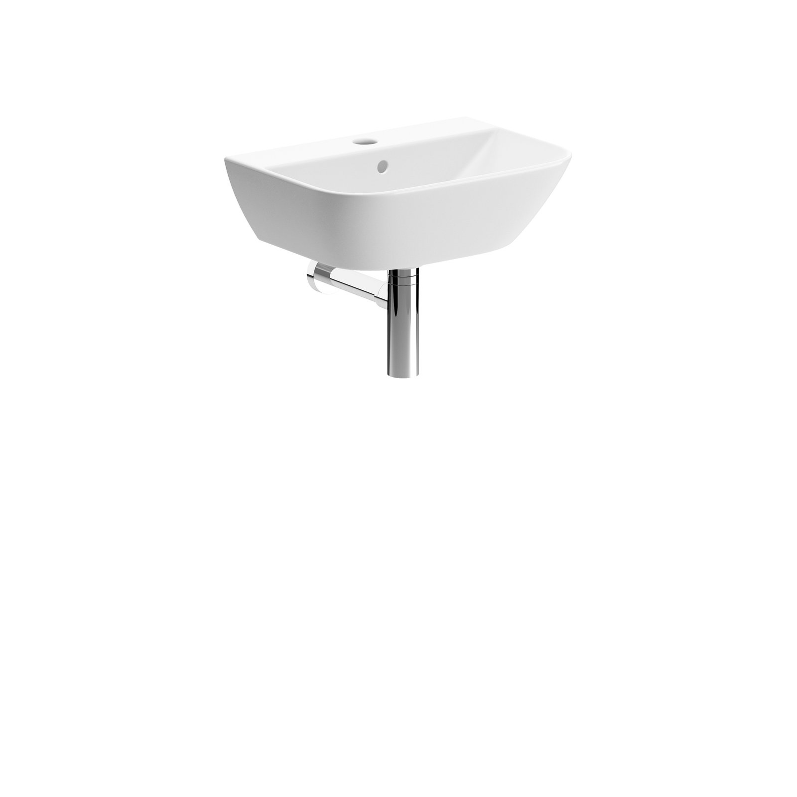 Devra 450x320mm 1TH Cloakroom Basin & Chrome Bottle Trap