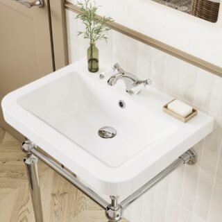 Tvara 610mm 1TH Console Basin - Chrome - Image 3