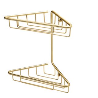 Esha 2-Tier Corner Shower Caddy - Brushed Brass