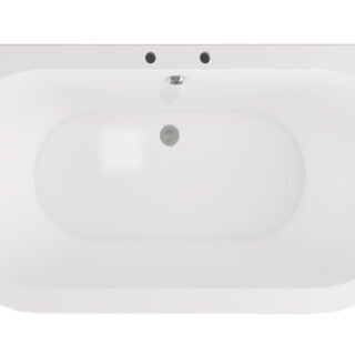 Mira Freestanding Back To Wall 1700x800x600mm 2TH Bath w/Feet - White - Image 3