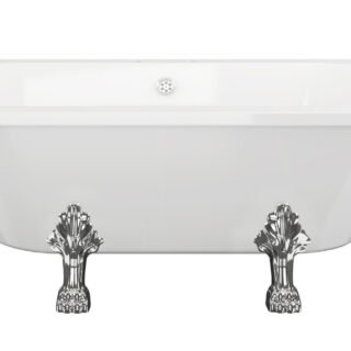 Mira Freestanding Back To Wall 1700x800x600mm 2TH Bath w/Feet - White