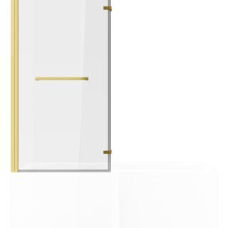 Neela L Shape 1700x850x560mm 0TH Shower Bath Pack (LH) - Brushed Brass - Image 4